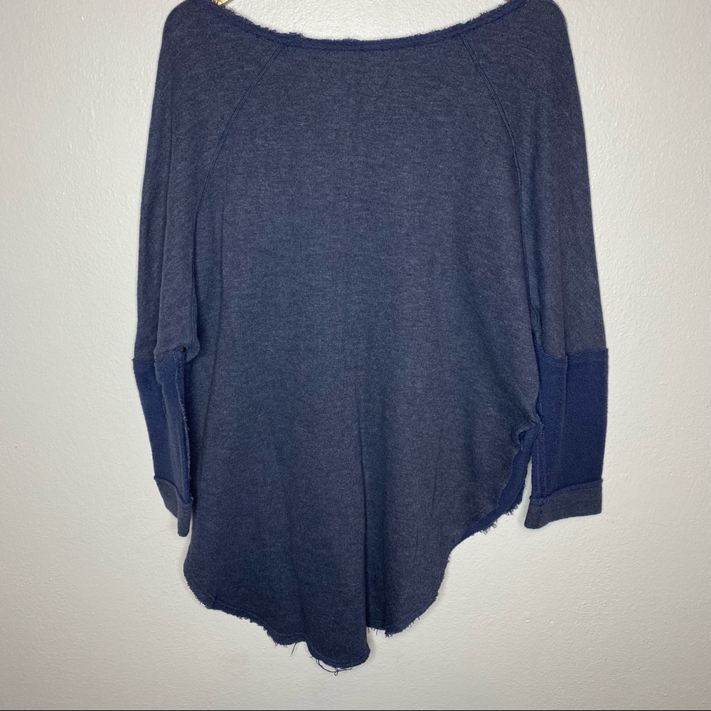 Free People Asymmetrical Raw Trim Hem Oversized Floral Sweater - Picture 5 of 11